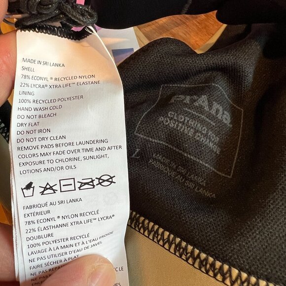 PrAna Womens Baja Bound Adjustable Swim Top LARGE in Black Color Block - Picture 4 of 5